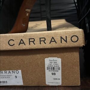 Carrano Black Fringe Boots